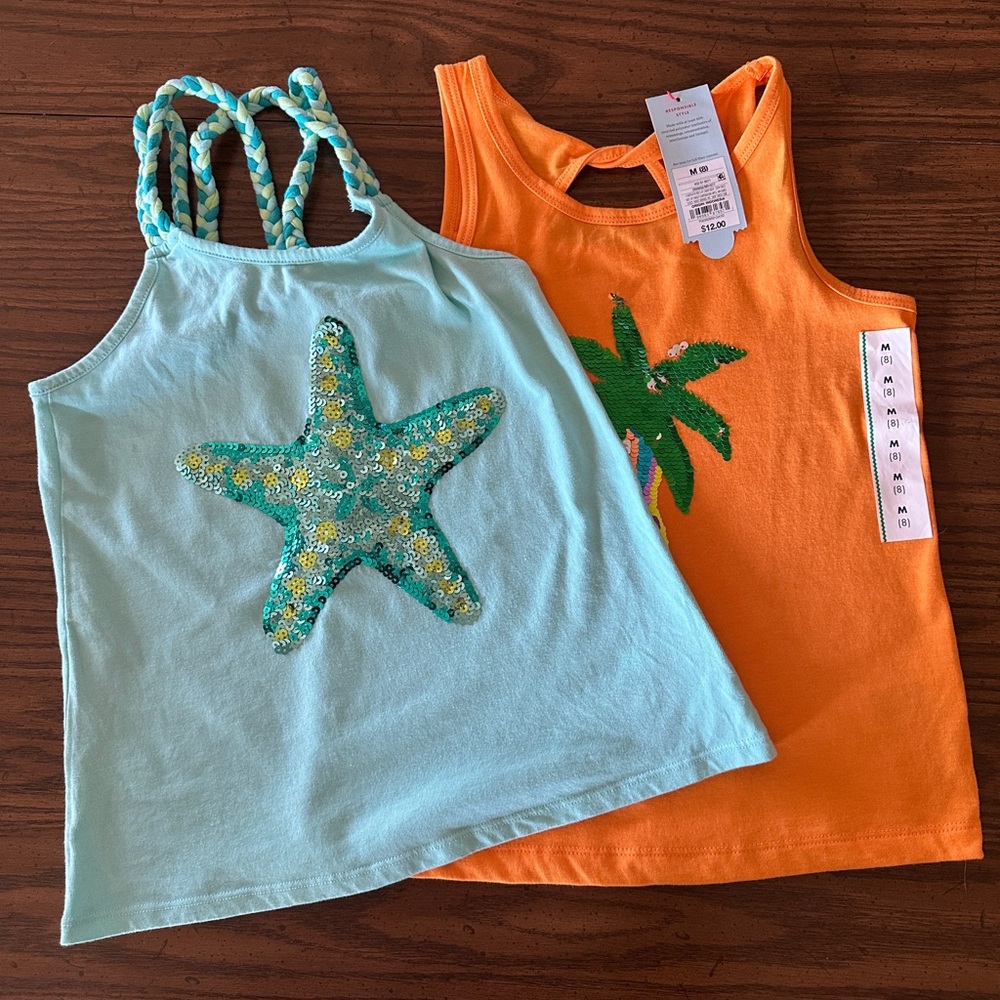 Tommy Bahama/ Cat and Jack Kids Aqua and Orange Tank Tops